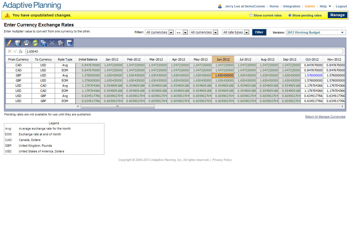Legacy Adaptive Sheets interface