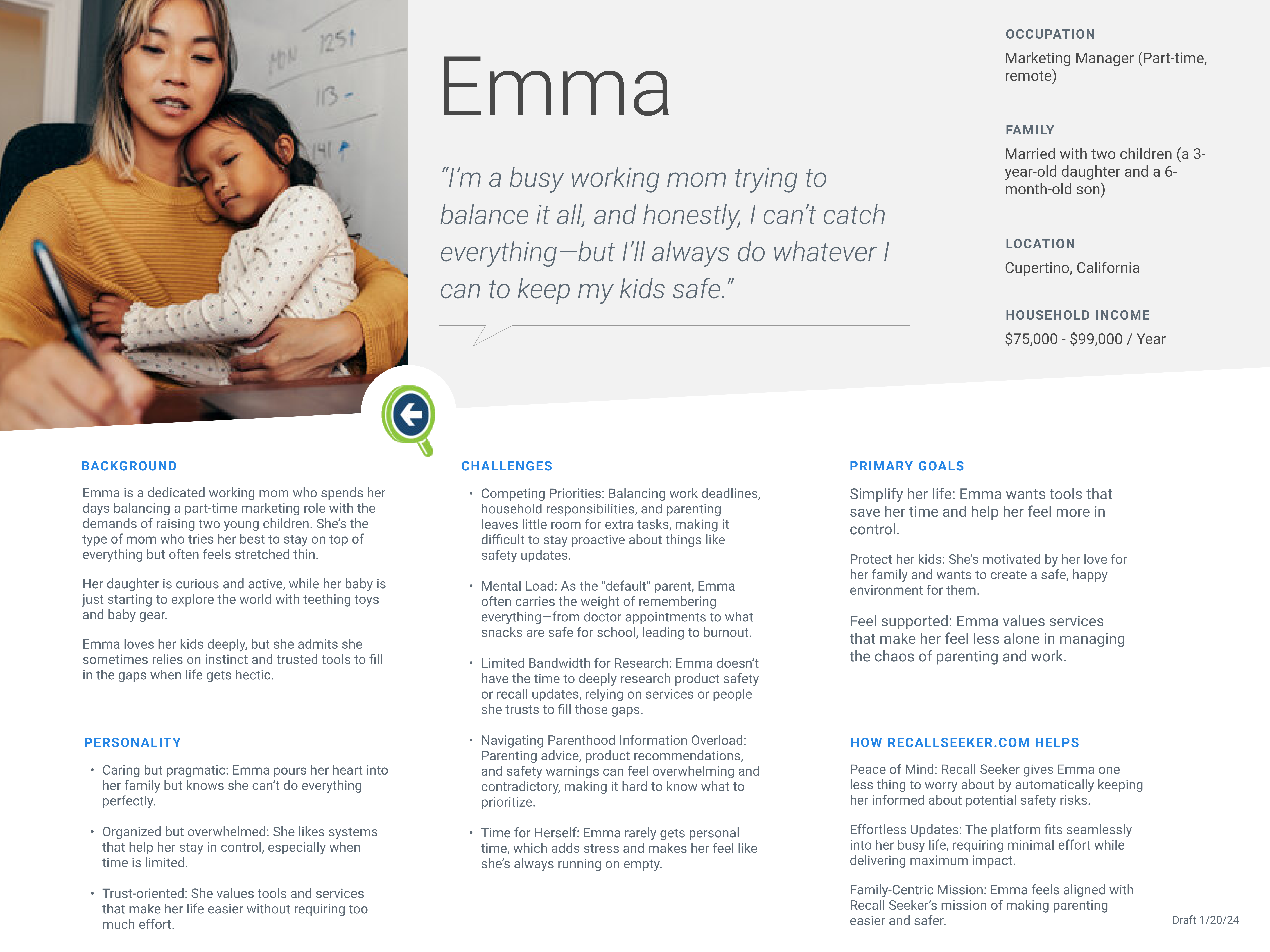 RecallSeeker persona Emma